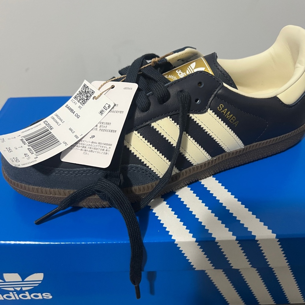 Adidas Samba Classic Navy and Cream Shoes